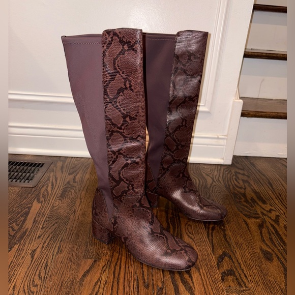 Donald J. Pliner Cayden Tall Knee High Snakeskin Boots 8.5 - Picture 1 of 7